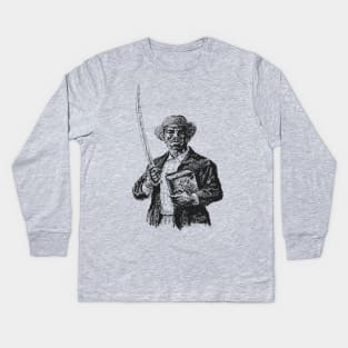 Nat Turner Sketch - American History, Anti Slavery, Anti Racist Kids Long Sleeve T-Shirt